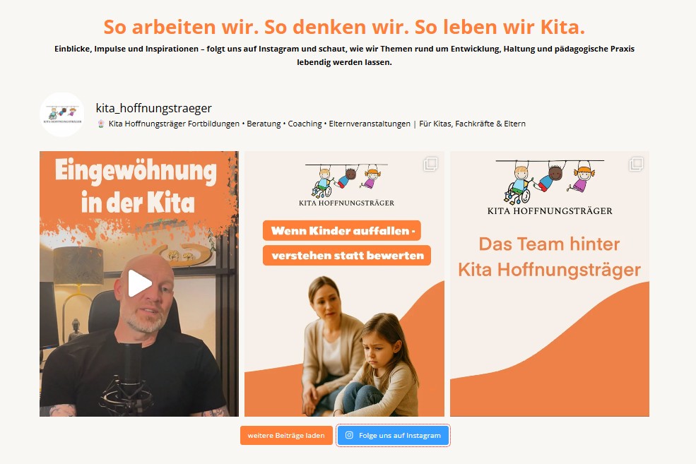 Referenzprojekt Kita Hoffnungsträger Social Media