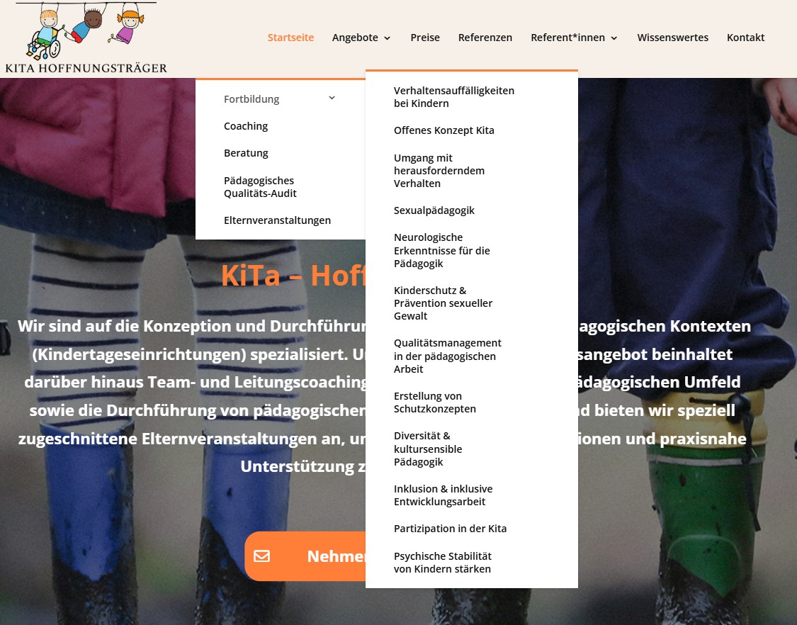 Referenzprojekt Kita Hoffnungsträger Navigation